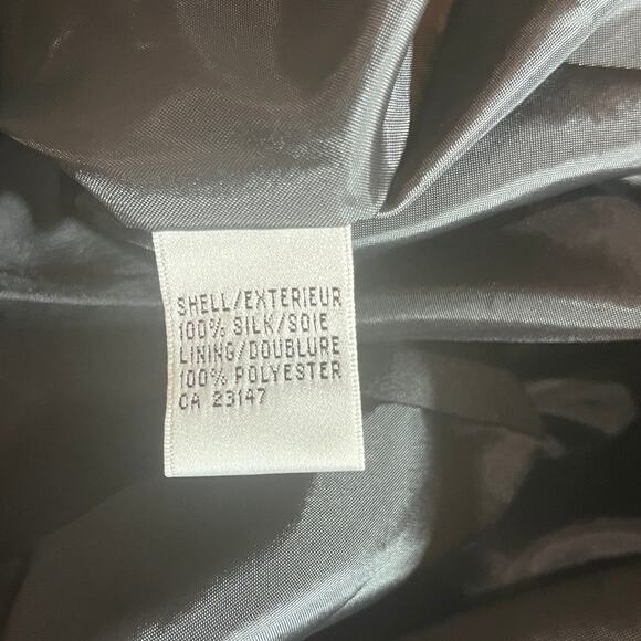 Talbots Shirt Silk Dress Women Size 10 Black Pure Button Up Knee Length Career - Picture 6 of 9